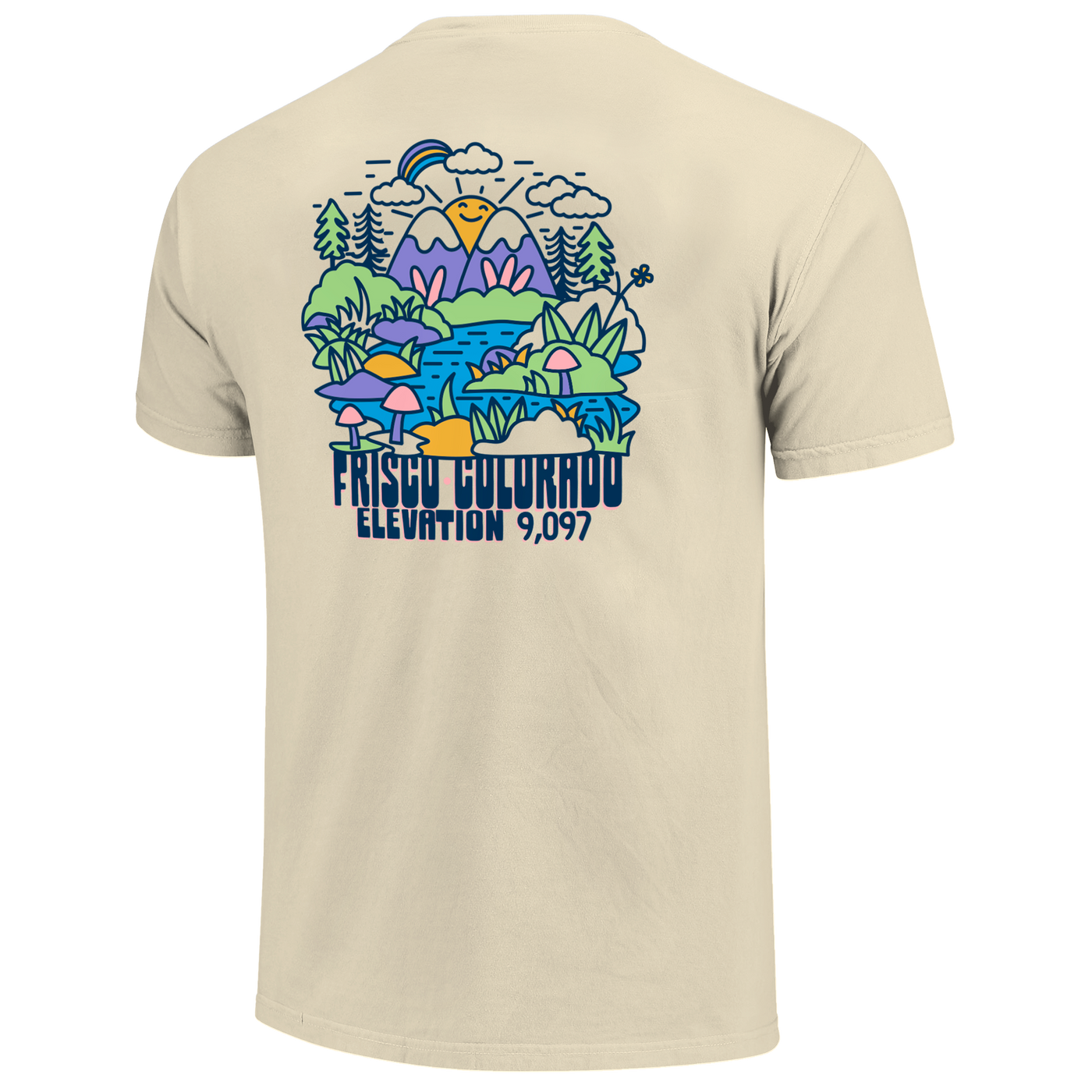 Retro Mountain Doodle Frisco Colorado Short Sleeve Shirt