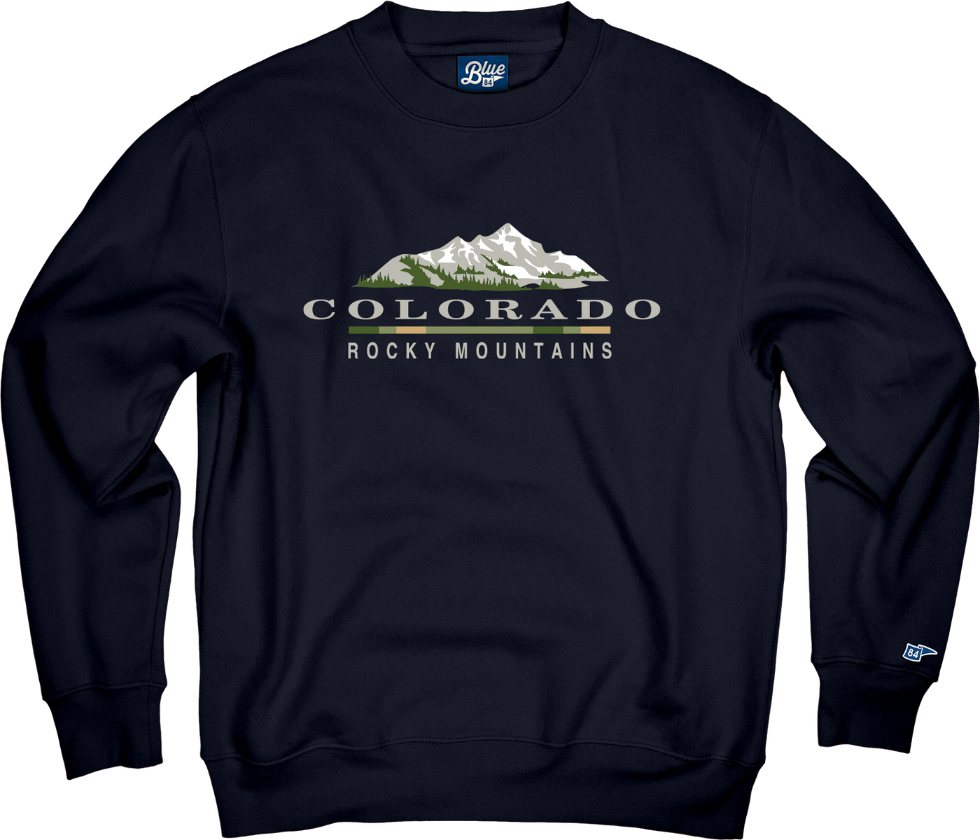 Earth Images Peaks Embroidered Colorado Crewneck