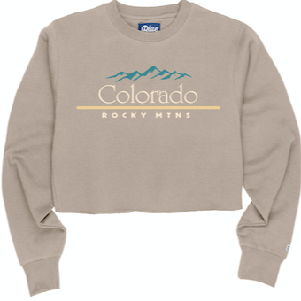 Classic Font Embroidered Cropped Crew - Colorado